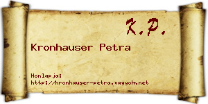 Kronhauser Petra névjegykártya